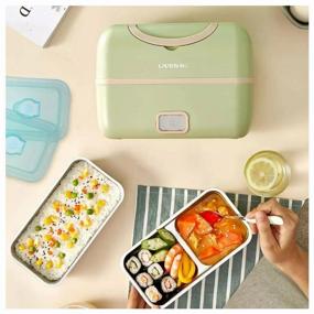 img 3 attached to Liven Heated Lunch Box Fun Electric Lunch Box FH-18, 13.4x23.9 cm, green/pink