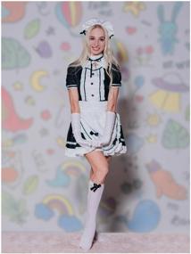 img 1 attached to Japanese Anime Cosplay Costume Black and White Women's Maid Dress Gothic Lolita M