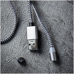 img 3 attached to Magnetic cable with charge indicator for phone, USB - micro USB, WALKER WC590, dark gray / honor charging wire, microusb, micro usb cord