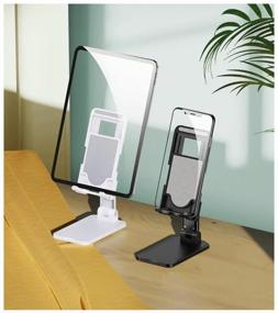 img 3 attached to Table folding stand USAMS US-ZJ059 for phones and tablets with a diagonal of 4.7-13 inches, adjustment of the angle 120°. Color - white