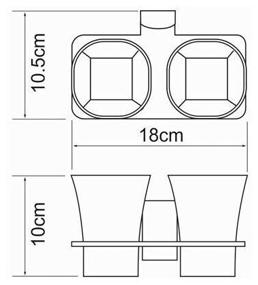 img 3 attached to Стакан для зубных щеток WasserKRAFT Leine K-5028D, белый/хром