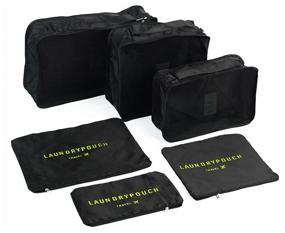 img 3 attached to Travel & Storage Set of 6 Organizer Bags "Laundry pouch" black