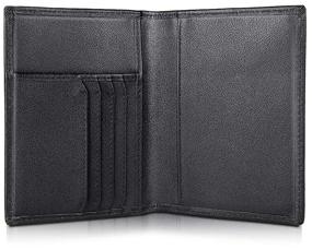 img 2 attached to 🛂 Black Polyurethane Passport Cover with Money and Bank Card Pockets - Stylish Document Purse for Travelers