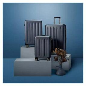 img 3 attached to Xiaomi suitcase, polycarbonate, support legs on the side, stiffeners, grooved surface, 64 l, size M, blue