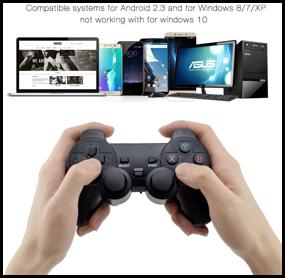 img 3 attached to Wireless Gamepad/Joystick/Controller for PS1/PS2/PS3/PC/Android/TV, black