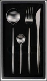 img 3 attached to 🍴 Xiaomi Maison Maxx Stainless Steel Modern Flatware Set - 4-Piece Black Cutlery Collection