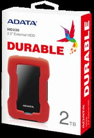 img 1 attached to 💾 Red ADATA HD330 USB 3.2 Gen 1 External Hard Drive - 2TB