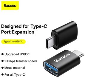 img 3 attached to Переходник/адаптер Baseus Ingenuity Series Mini OTG USB Type-C - USB-A 3.1, 1 шт., черный