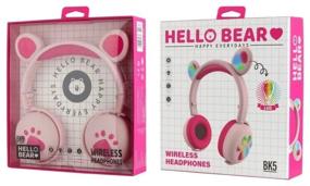 img 1 attached to Wireless headphones with light / Hello Bear BK5 / HD call / LED Light / Pink with raspberry