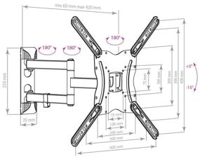 img 1 attached to Arm Media LCD-404 new black wall bracket