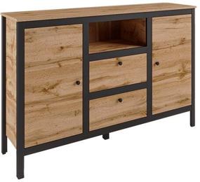 img 2 attached to Cabinet for living room, office furniture BRW Loft KOM2D2S/150, WxDxH: 150x39x99 cm, color: wotan oak
