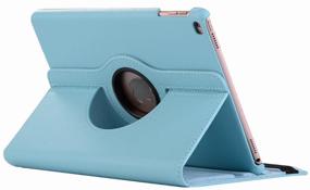 img 1 attached to Apple iPad Mini 5 tablet case (2019), with stand / 360 degree swivel (blue)