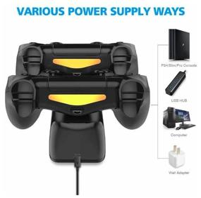 img 3 attached to 🎮 TP4-889 Dobe Charging Station for Gamepads - Sony Dualshock 4 (Black) - Pack of 2