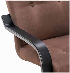 img 3 attached to Wenge Brown Fabric Armchair by Leset