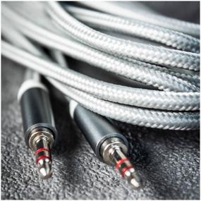 img 3 attached to AUX cable 3.5mm fabric braided WALKER CA-520, mini jack, reversible, 3m, straight plug, gray / speaker cord for phone, car audio