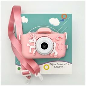img 3 attached to Shockproof Kids Camera High quality 1080p Full-HD kids digital camera with 3 games and selfie camera. kids camera. Unicorn pink