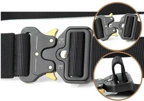 img 2 attached to Tactical belt with metal buckle (4 rivets), black