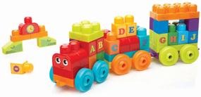 img 3 attached to Musical Train Alphabet Construction Set for Kids - Mega Bloks FWK22