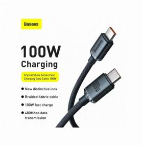 img 3 attached to Кабель для быстрой зарядки телефона USB Type C (m) - USB Type C (m) 1.2м Baseus Crystal Shine Fast Charging 100W черный тайпси для Самсунг, Андроид