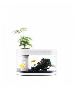 img 3 attached to Xiaomi Geometry Fish Tank Aquaponics Ecosystem C180 Standart Set - 8L Aquarium with Soil, Filter, and Cover - White