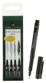 img 2 attached to Faber-Castell capillary pen set 4 Pitt Artist Pens, 167100, black color ink, 4 pcs.