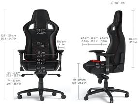 img 3 attached to 🎮 Ultimate Gaming Experience: Noblechairs Epic Computer Chair in Black/Red Imitation Leather