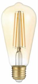 img 1 attached to Lamp LED gauss Black Filament Vintage 157802008 golden, E27, ST64, 8 W, 2400 K