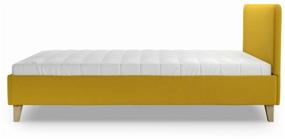 img 3 attached to 🛏️ Salotti Scandi Yellow Double Bed with Matting & Shift Fabric Base - 160x200