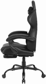 img 3 attached to 🎮 VMMGAME THRONE Gaming Chair - Imitation Leather Upholstery, Matte Black Color