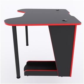 img 2 attached to Gaming computer table "Stark" with PC stand, 120x90x75 cm, black with red edge