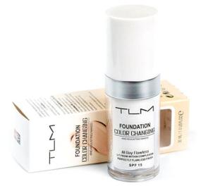 img 3 attached to TLM Foundation Color Changing Fluid, SPF 15, 30 ml, white