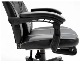 img 3 attached to 🖥️ GXX-14 Vinotti Racer Gaming Computer Chair: Imitation Leather, Black/Grey Color