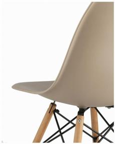 img 3 attached to Beige Eames DSW Chair STOOL GROUP - Solid Wood/Metal Construction