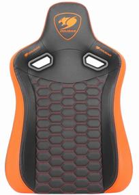 img 3 attached to 🪑 COUGAR Outrider S Gaming Chair - Imitation Leather Upholstery - Black/Orange Color