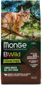 img 1 attached to Dry food for cats Monge BWILD Feed the Instinct for large breeds, grain-free, with buffalo, with potatoes, with lentils 10 kg