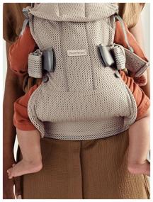 img 2 attached to BabyBjorn One Air 3D Mesh Ergo Backpack - Lightweight and Breathable Greige Baby Carrier