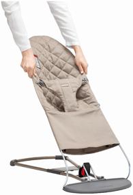 img 1 attached to 👶 Cotton Comfort and Classic Quilt: BabyBjorn Bliss in Sand Grey – A Must-Have for Every Baby