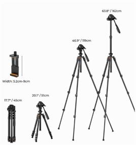 img 3 attached to Video tripod for camera and smartphone K&F Concept K234A0 Video Head (45-174 cm)