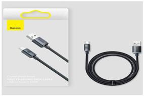 img 3 attached to Phone Quick Charging Cable USB 2.0 A (m) - USB Type C (m) 1.2m Baseus Crystal Shine Series Fast Charging 100W Black Typing