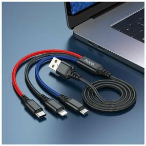 img 3 attached to Кабель 3-в-1 Hoco X76 Super зарядный провод/Super charging cable(iP Type-C Micro) black/red/blue