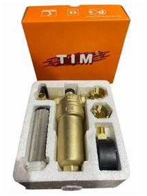 img 3 attached to Mechanical cleaning filter Tim JH-1001 coupling (HP/HP), brass, with drain, with gold pressure gauge DN 15 (1/2")