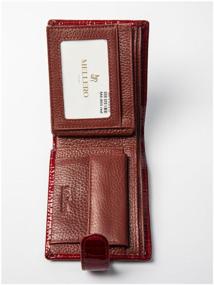 img 2 attached to Purse Small Women Genuine Leather Red / Leather Card Wallet, Money on Button