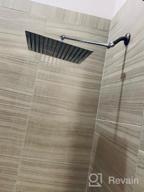 img 1 attached to Rain Shower Head With Adjustable Shower Arm - Sarlai Chrome Finish 12 Inch Solid Square Ultra Thin 304 Stainless Steel Rain Shower Head With Solid Brass 11 Inch Adjustable Extension Arm review by Joseph Elvis