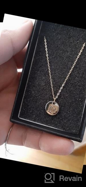 img 1 attached to Stunning Befettly Constellation Necklace: 14K Gold-Plated Zodiac Pendant with Engraved Disc - Adjustable, Dainty 16.5’’ Necklace review by Molly Hoffman