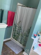 img 1 attached to Transform Your Bathroom With A 4-Piece Blue Green Floral Shower Curtain Set And Accessories review by Jake Hill