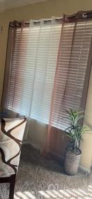 img 6 attached to DWCN Burgundy Ombre Sheer Curtains - Semi Voile Gradient Grommet Верхние оконные шторы для спальни и гостиной, набор из 2, 52 X 84 дюймов в длину, материал из искусственного льна