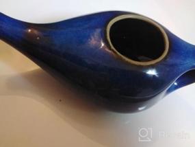 img 5 attached to Ceramic Neti Pot, Premium Handcrafted Durable, Dishwasher Safe, For Nasal Cleansing + 5 Sachet Neti Salt, 225 Ml. (7.6 FL Oz) Capacity - Elegant Blue Gradient Color