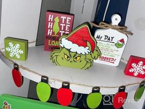 img 5 attached to 6PCS Grinchmas Рождественский многоуровневый декор для подноса - лицо, ненависть, разделочная доска для расписания, световой баннер и блоки снежинок - комнатное рождественское украшение Whoville