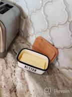 img 1 attached to Farmhouse-Style Butter Dish With Lid - Ceramic Countertop Butter Keeper For Fridge And Tabletop review by Kyle Smernes
