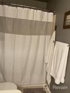 img 1 attached to Navy Blue Shower Curtain With White Mesh Window - Waterproof, Hotel Quality Waffle Fabric, 72 X 72 Inch review by David Urbanski